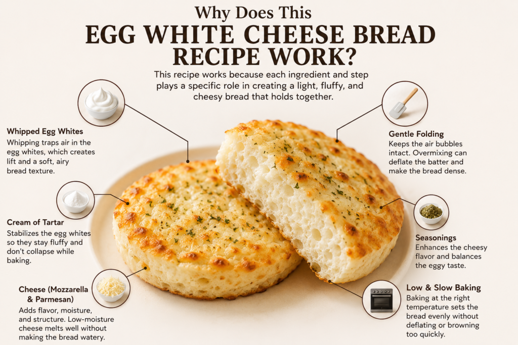 Why egg white cheese bread works