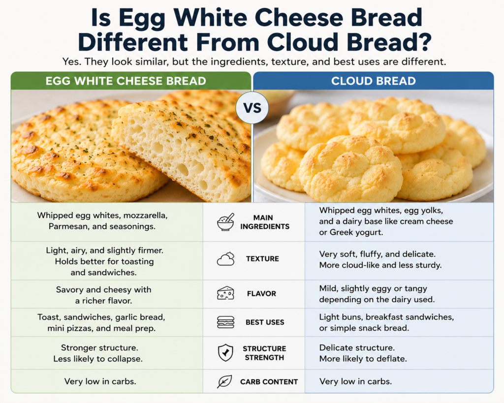 Egg white cheese bread vs cloud bread