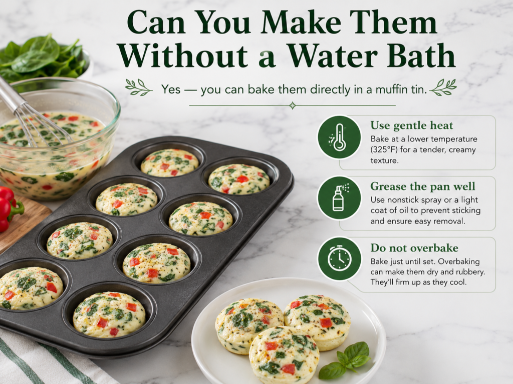 Starbucks-style egg white bites baked directly in a muffin tin without a water bath