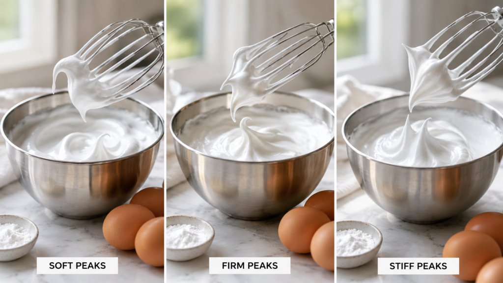 Whipped egg white recipe with stiff peaks