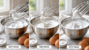 Whipped egg white recipe with stiff peaks